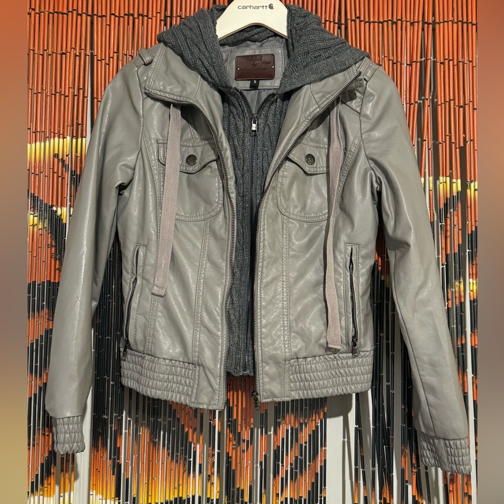 Hollyland Winter Gray Hooded Windbreaker Jacket Women’s Small